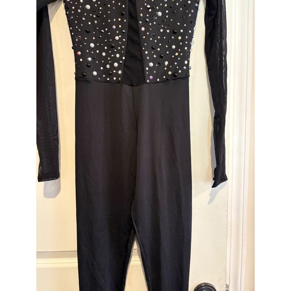 Dance Leotard Performance Wear‎ Black Long Sleeve Gymnastics Unitard Kids M - Picture 3 of 16